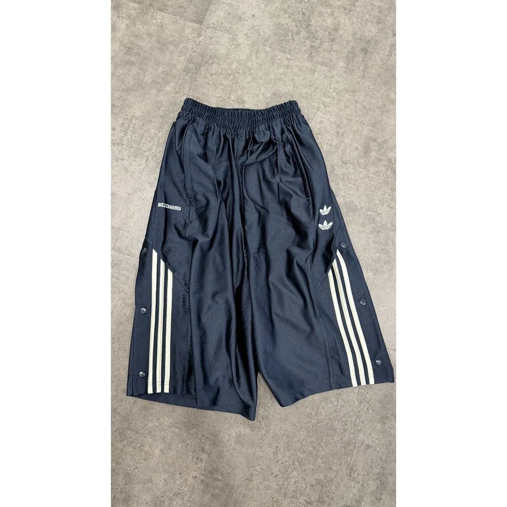 NWT Willy Chavarria x Adidas Dazzle Shorts Mens XXS Navy Blue Oversized KD1800